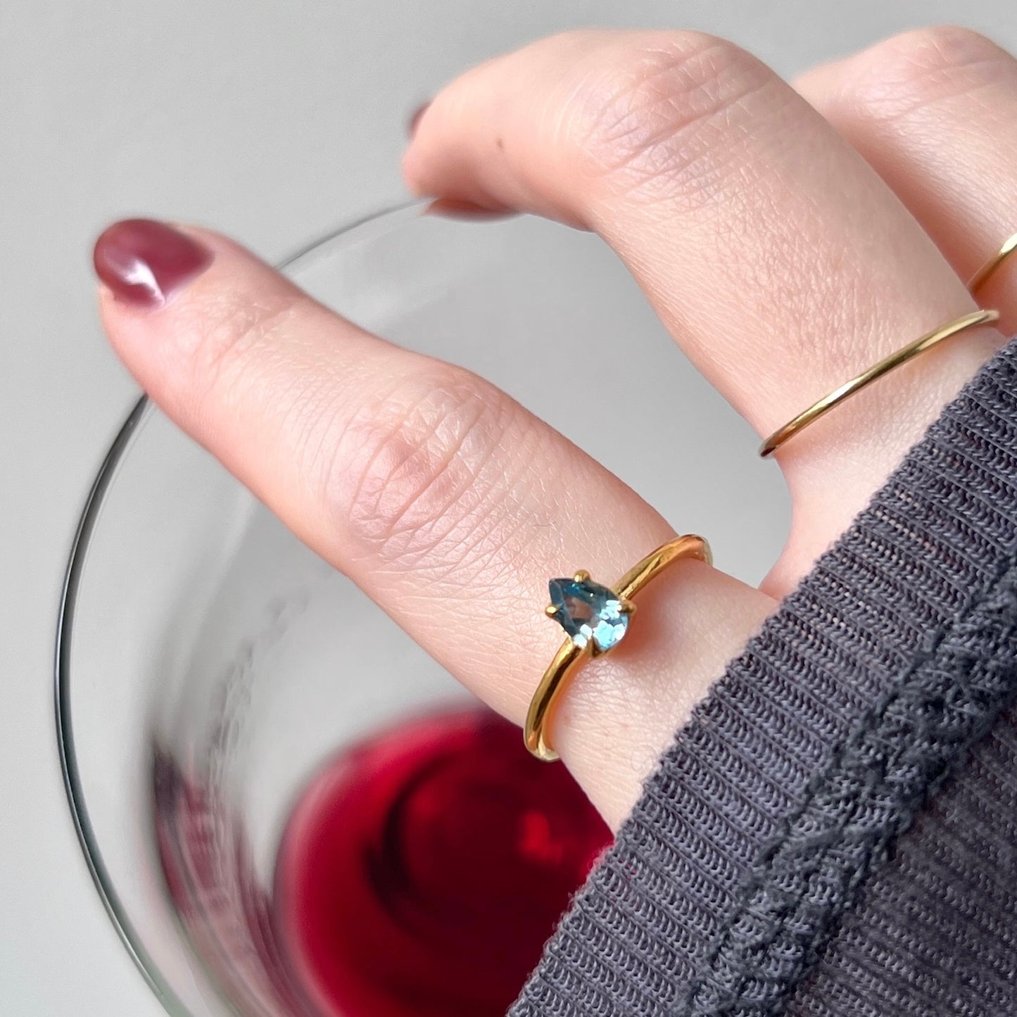 [ london blue topaz ] dorp faceted cut ring  gold [ free size ]