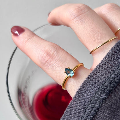 [ london blue topaz ] dorp faceted cut ring  gold [ free size ]