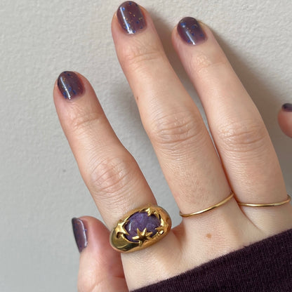 [ charoite ] twinkle ring gold