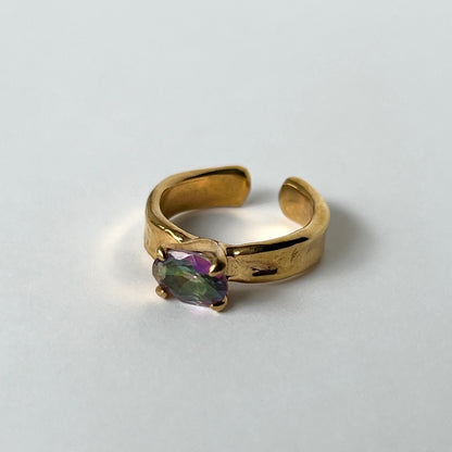 [ mystic quartz ] um gold ring [ free size ]