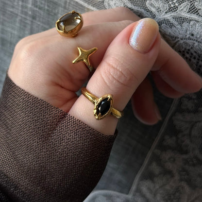 [ black spinel ] marquis stone gold