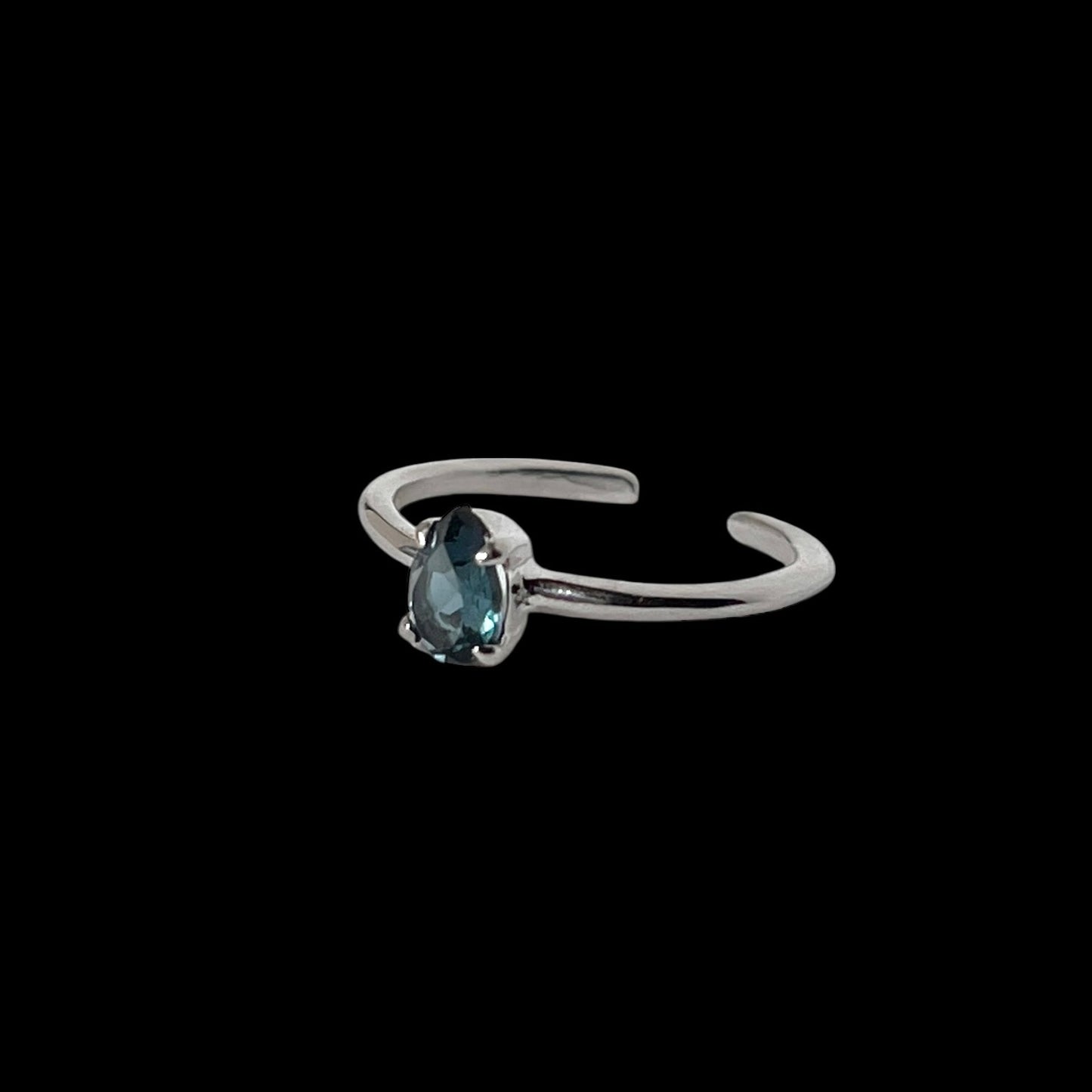 [ london blue topaz ] dorp faceted cut ring  silver [ free size ]