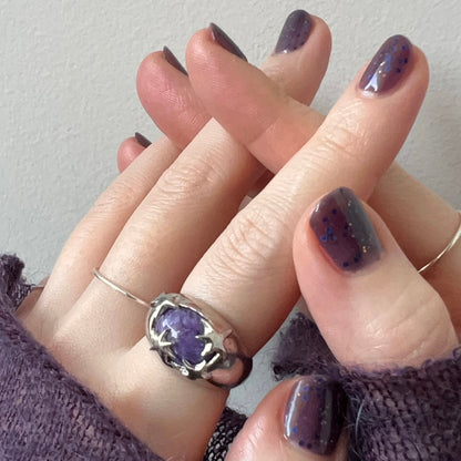 [ charoite ] twinkle ring silver