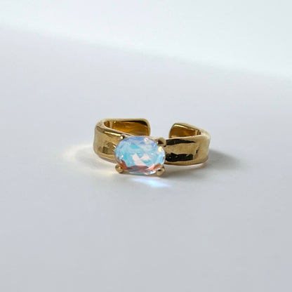 [ angel aura quartz ] um gold ring