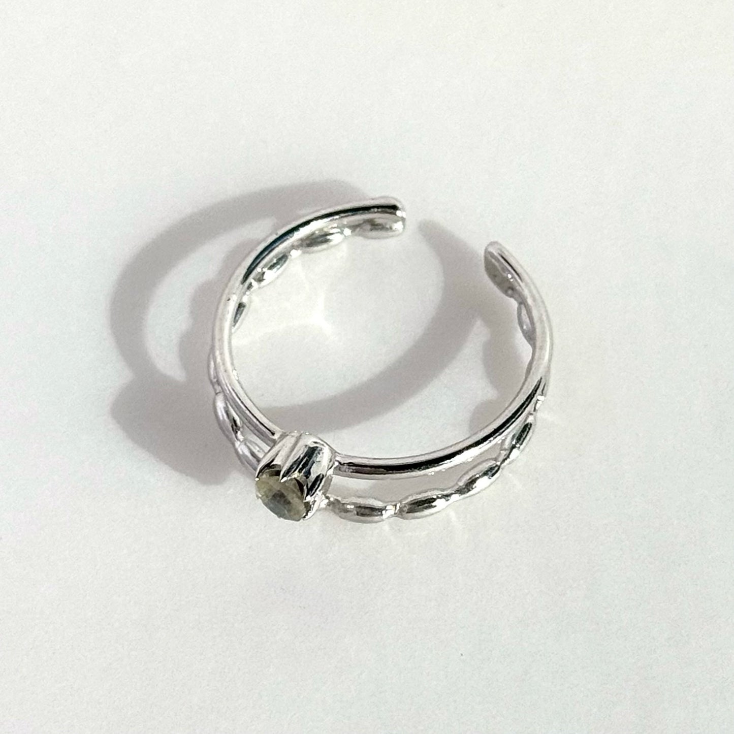 [ labradorite ] double chain silver [ free size ]