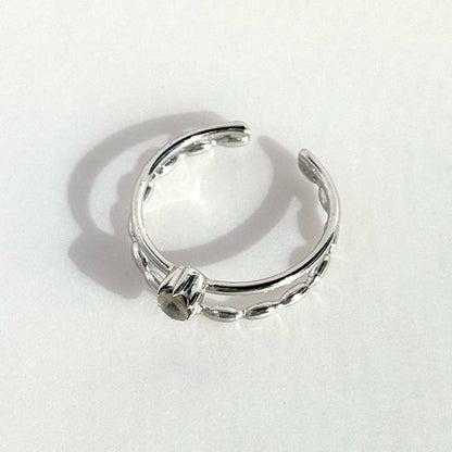 [ labradorite ] double chain silver [ free size ]