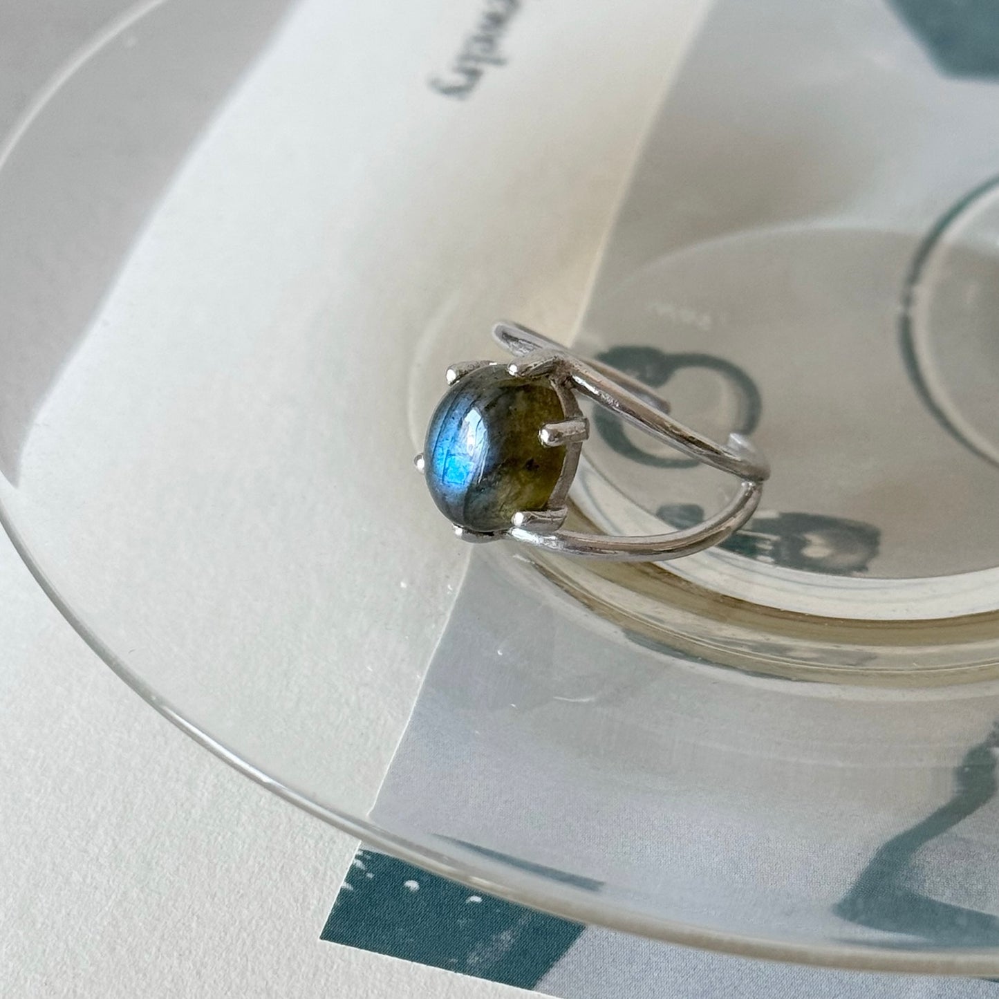 [ gray labradorite ] double silver [ free size ]