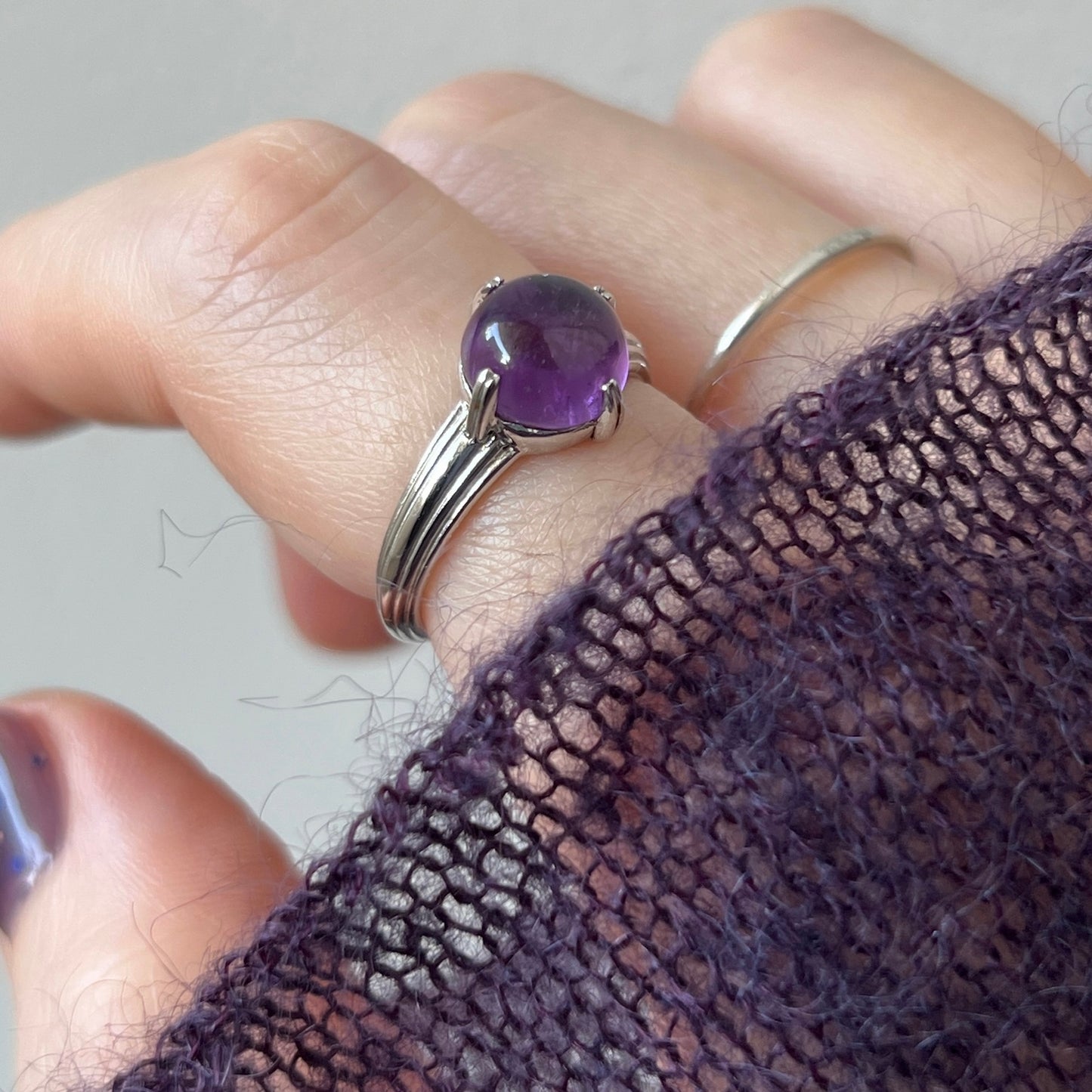 [ amethyst ] croissant silver