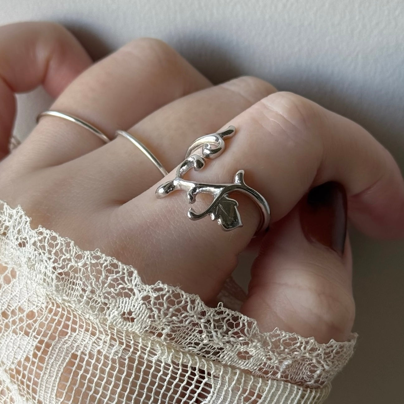 [ silver ] ivy ring [ free size ]
