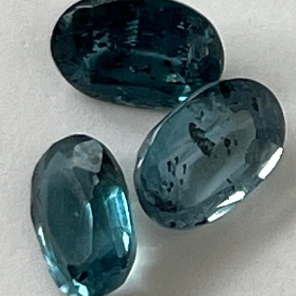 [ indigo blue kyanite ] oval faceted cut ring  gold [ free size ]