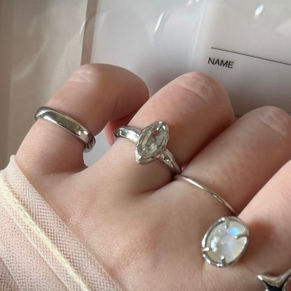 [ white topaz ] marquis stone silver