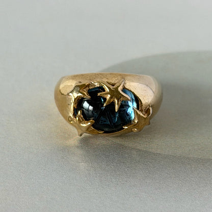 [ star dark blue ] twinkle ring gold