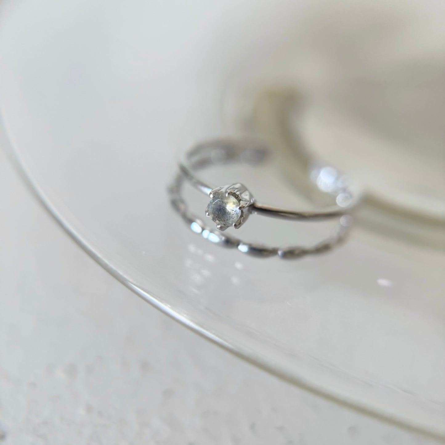 [ labradorite ] double chain silver [ free size ]