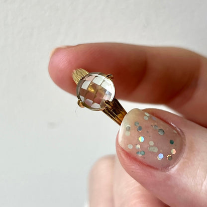 [ green amethyst (multi-faceted) ] croissant gold