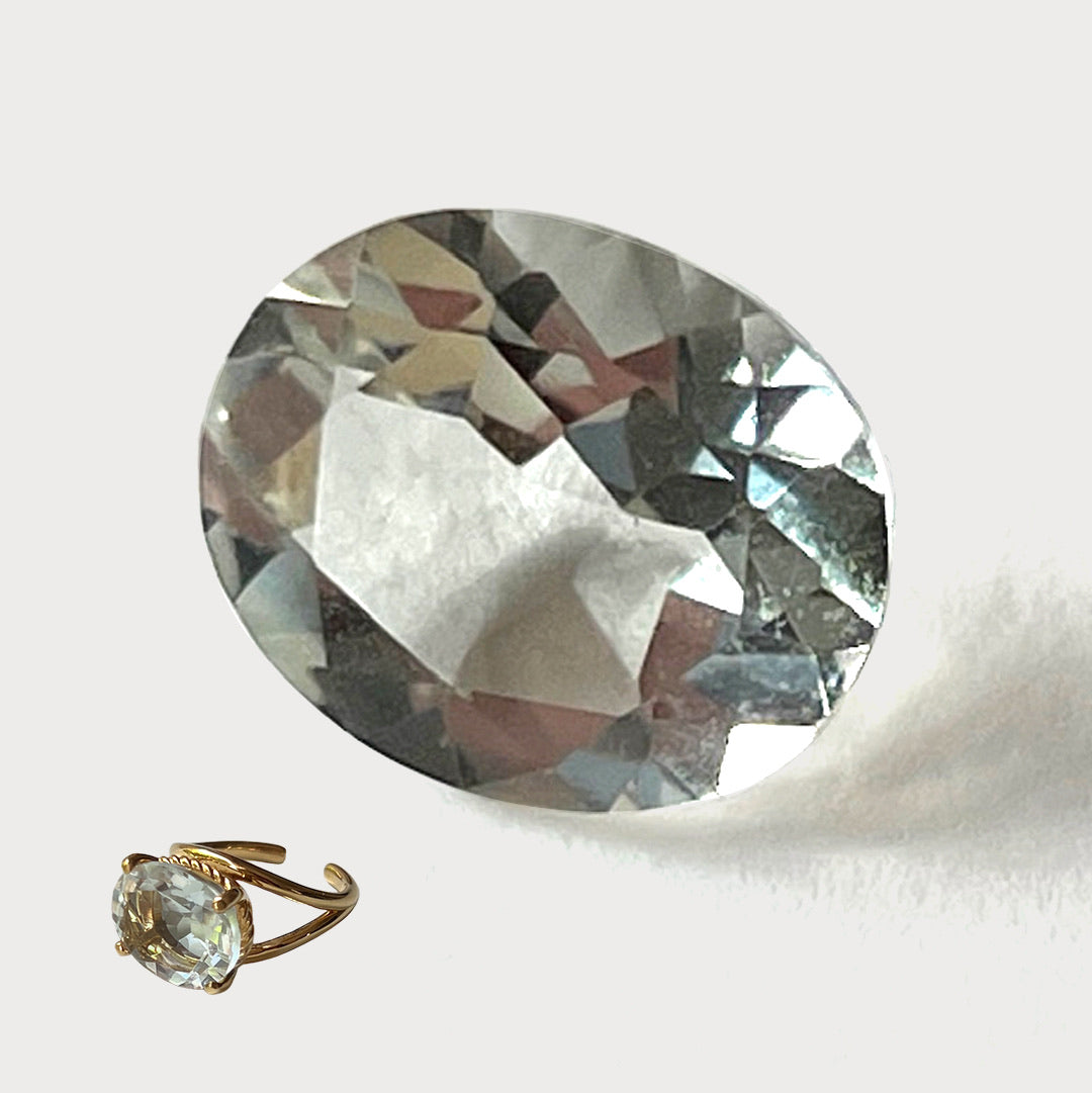 [ green amethyst  ] reine -pinky gold