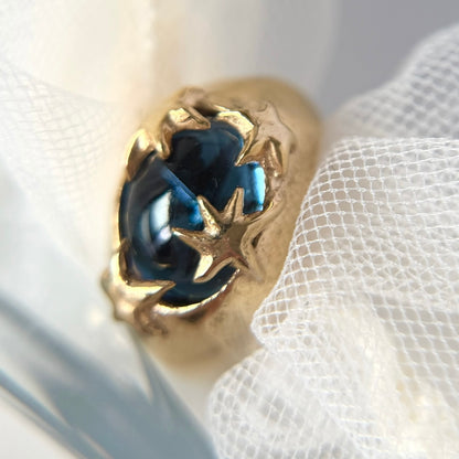 [ star dark blue ] twinkle ring gold
