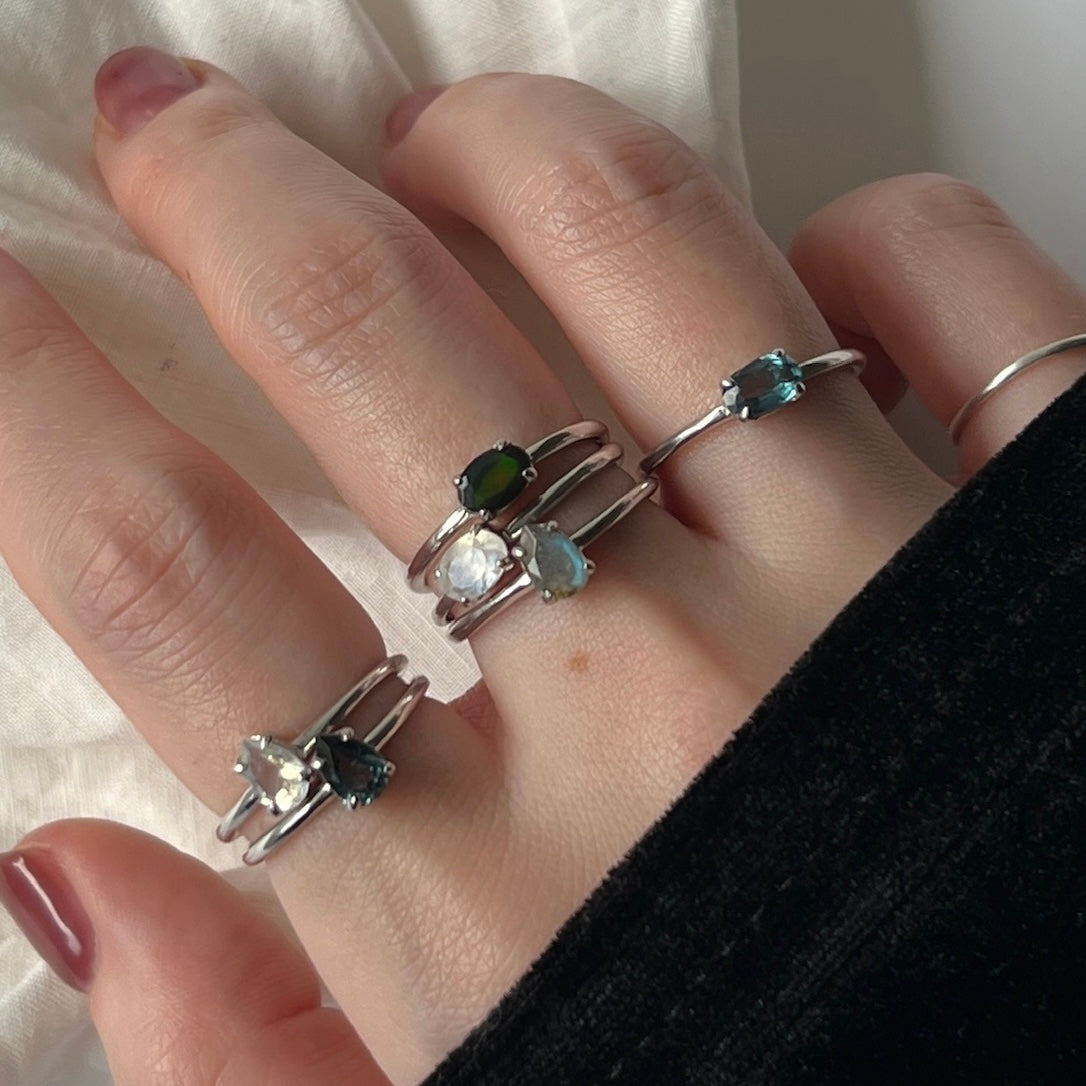 【 recommended set 】oval & drop silver