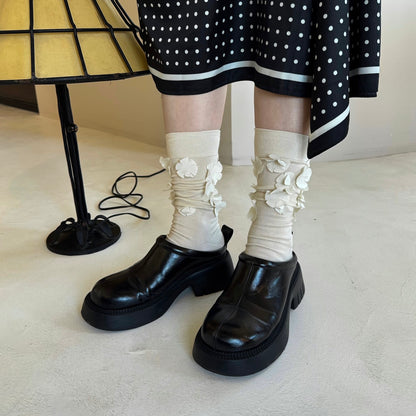 【IVORY】flower motif socks