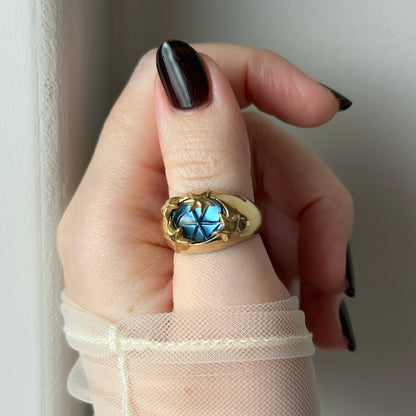 [ star dark blue ] twinkle ring gold