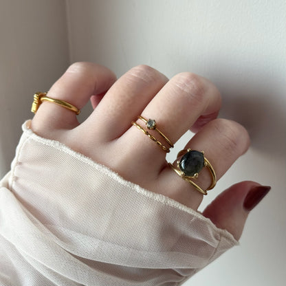 [ labradorite ] double chain gold