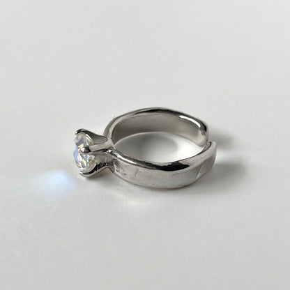 [ angel aura quartz ] um silver ring