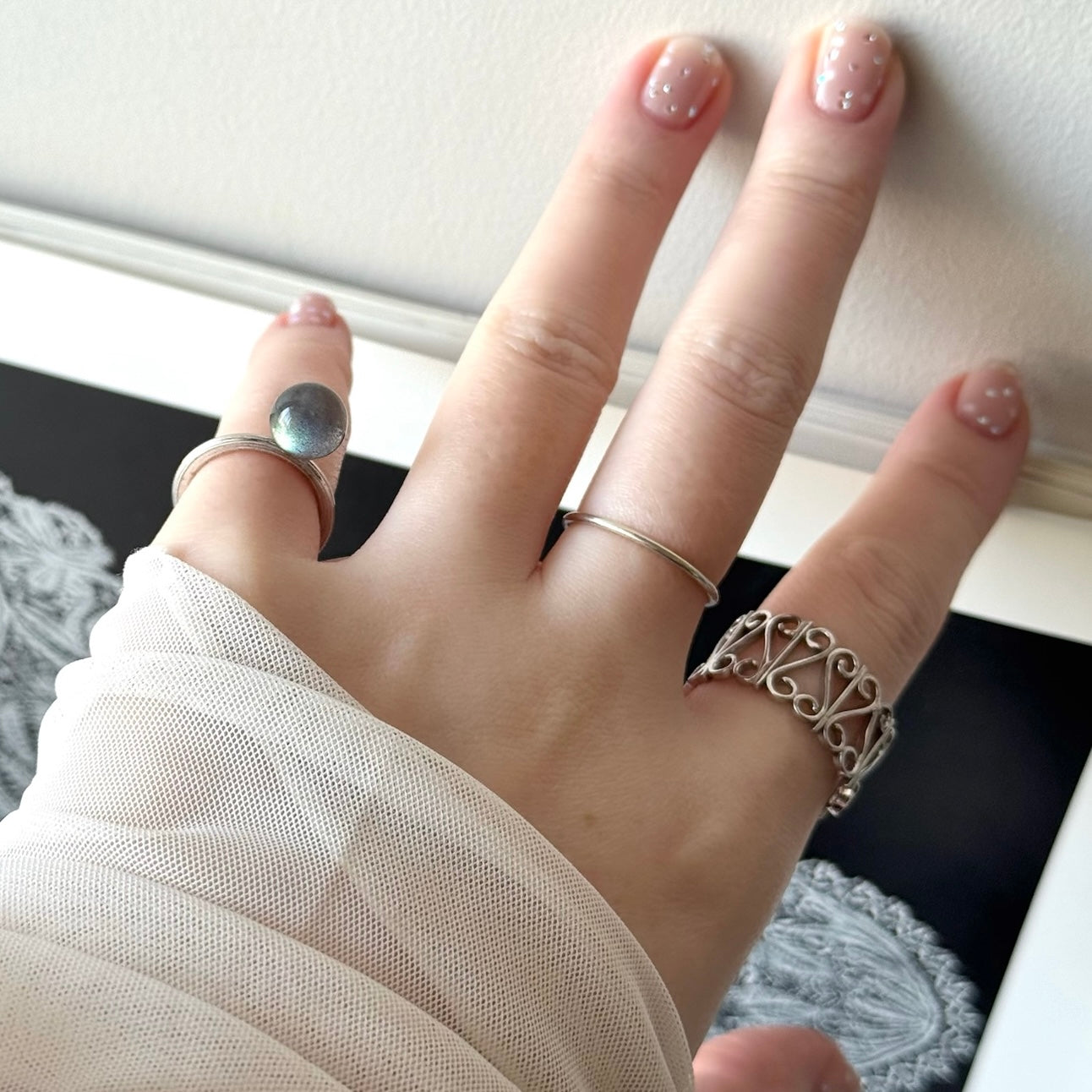 [ silver ] garden heart [ free size ]