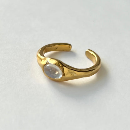 [ royal blue moon stone ] pebble gold [ free size ]