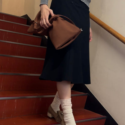 【BROWN】2way suede shoulder tote bag