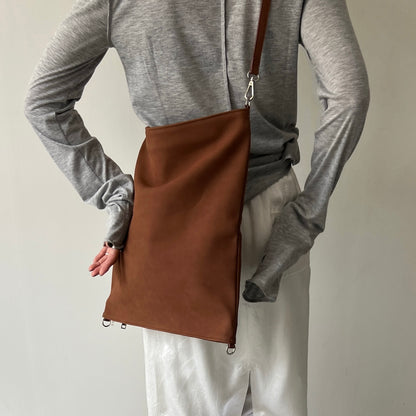 【BROWN】2way suede shoulder tote bag
