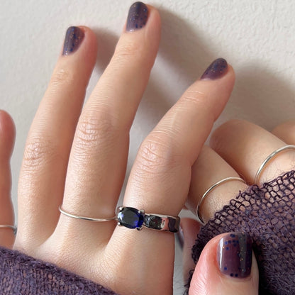 [ iolite ] um silver ring [ free size ]