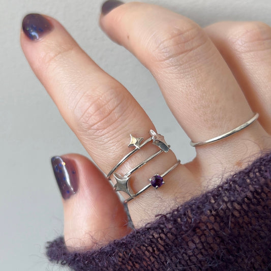 [ amethyst ] procyon silver [ free size ]