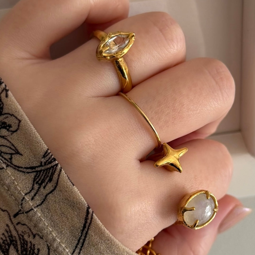 [ white topaz ] marquis stone gold