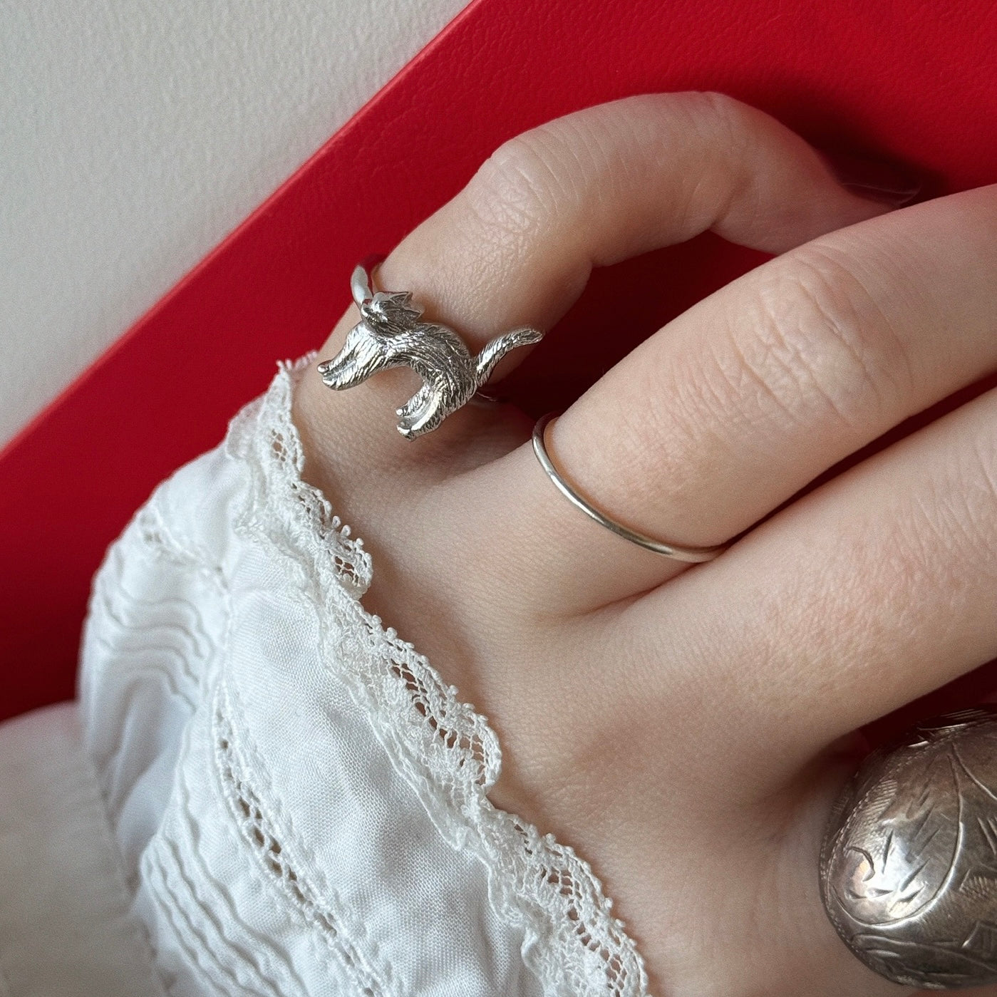 [ silver ] cat pinky [ free size ]
