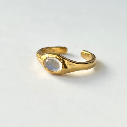 [ royal blue moon stone ] pebble gold [ free size ]