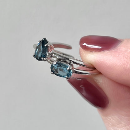 [ london blue topaz ] dorp faceted cut ring  silver [ free size ]