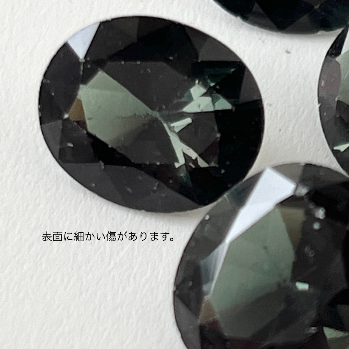[ moss green glass ] GEM ear cuff silver