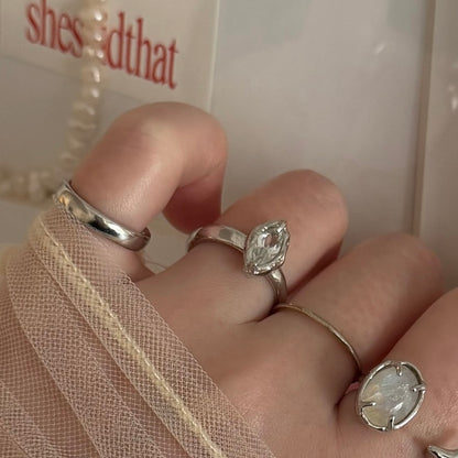 [ white topaz ] marquis stone silver