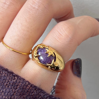 [ charoite ] twinkle ring gold