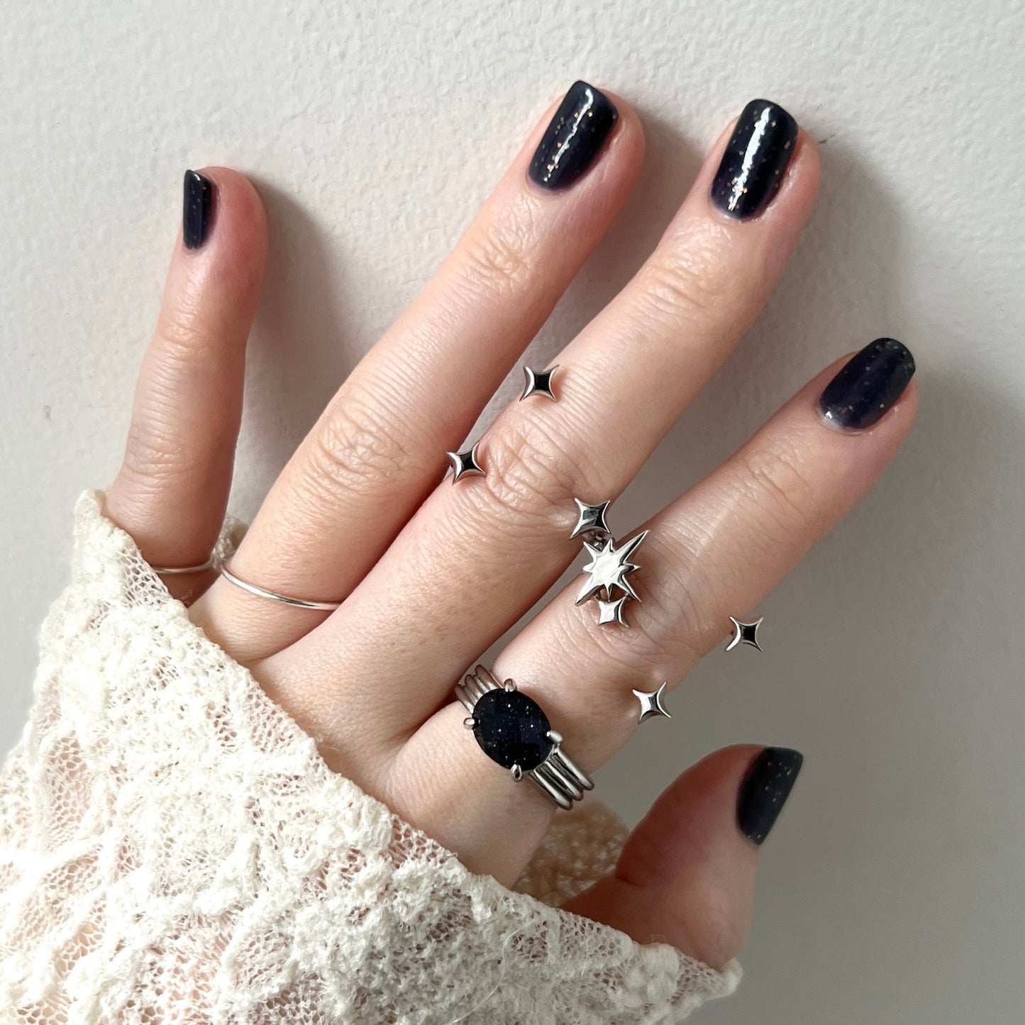 [ silver ] double ptolemaeus ring [ free size ]