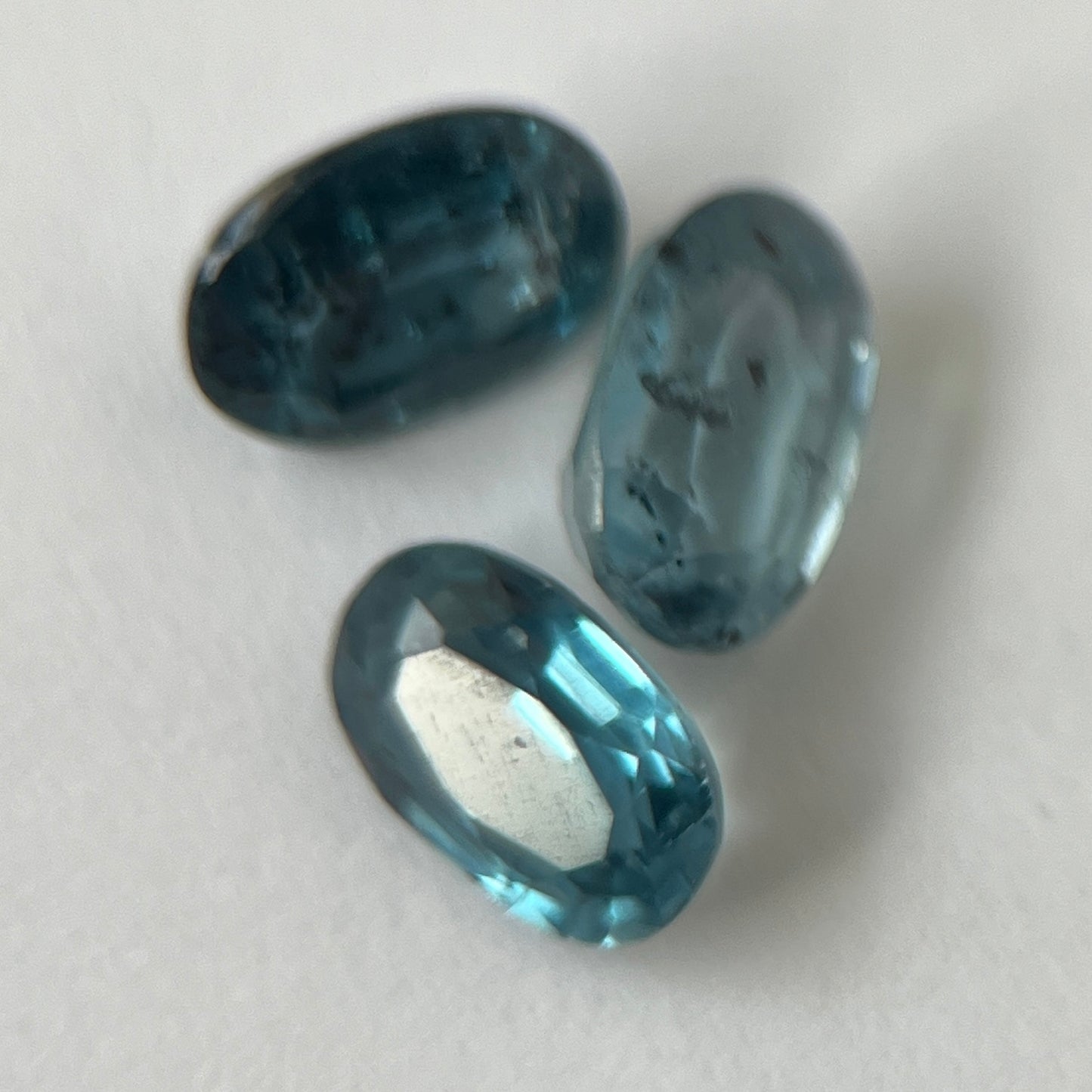 [ indigo blue kyanite ] oval faceted cut ring  gold [ free size ]