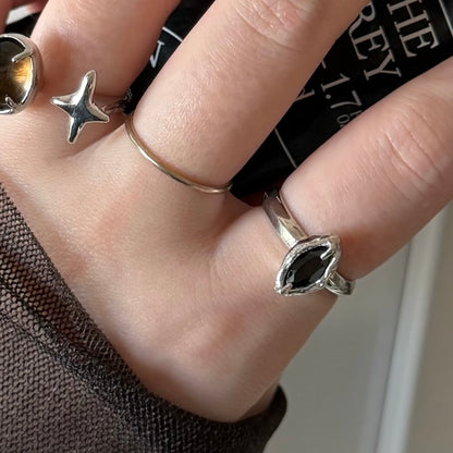 [ black spinel ] marquis stone silver