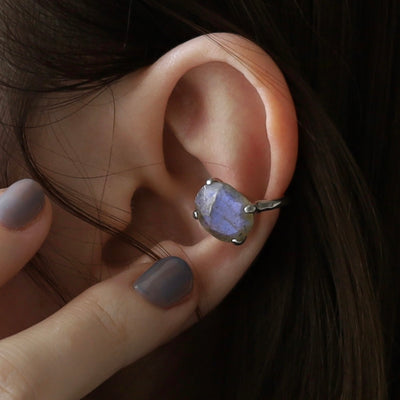 [ labradorite ] GEM ear cuff silver