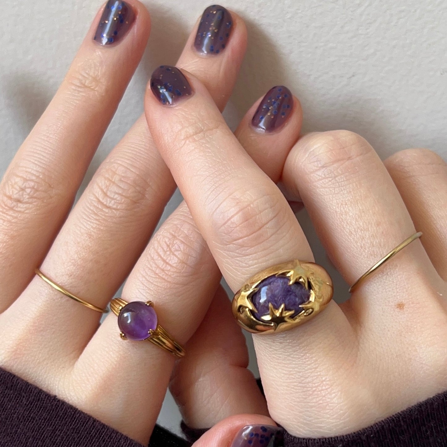 [ charoite ] twinkle ring gold
