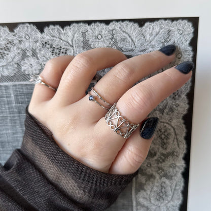 [ silver ] garden heart [ free size ]