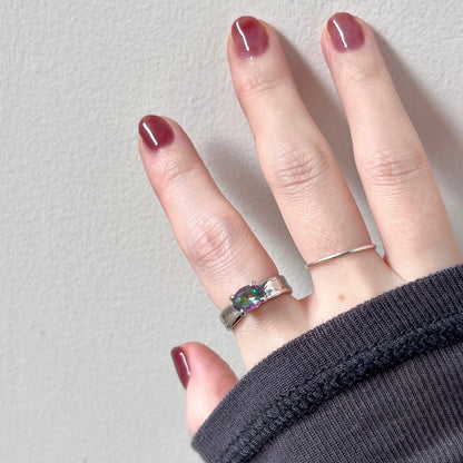 [ mystic quartz ] um silver ring [ free size ]