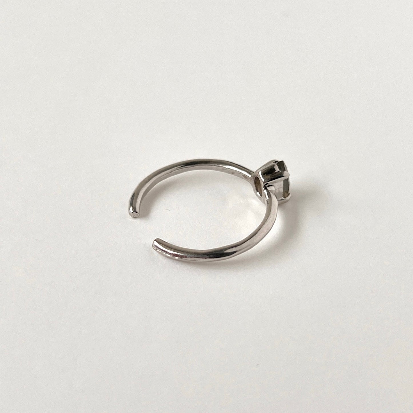 [ labradorite ] dorp faceted cut ring  silver [ free size ]