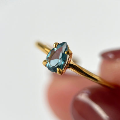 [ london blue topaz ] dorp faceted cut ring  gold [ free size ]