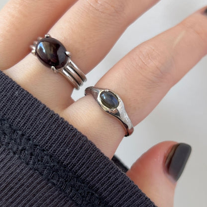 [ light blue labradorite ] pebble silver