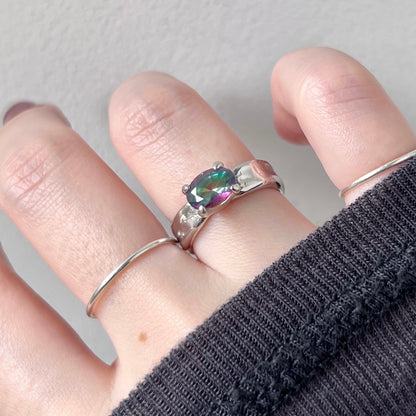 [ mystic quartz ] um silver ring [ free size ]