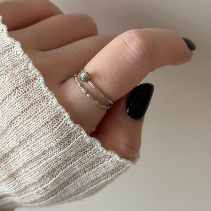 [ labradorite ] double chain silver [ free size ]